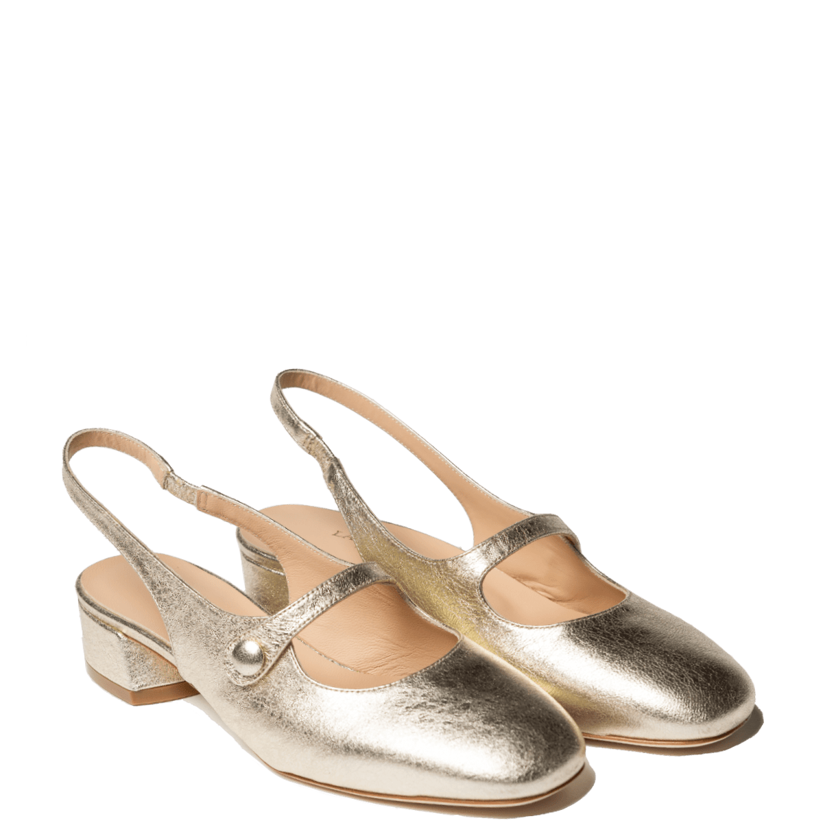 Slingback Mary Jane La Sellerie Nappa Crachelé Platino - La Sellerie - Calzature Savorè