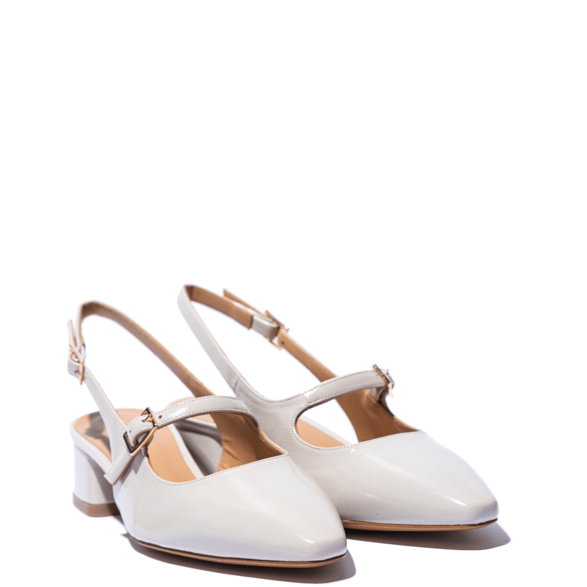 Slingback Mary Jane Vitulli & Co. Cinturino Vernice Vaniglia - Vitulli & Co. - Calzature Savorè