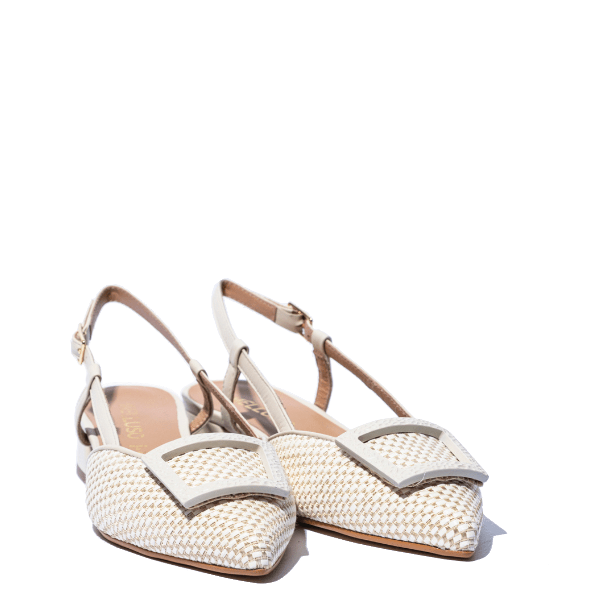 Slingback Melluso Arianna Pelle e Rafia Milk - Melluso - Calzature Savorè