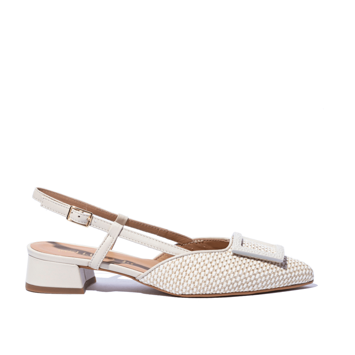 Slingback Melluso Arianna Pelle e Rafia Milk - Melluso - Calzature Savorè
