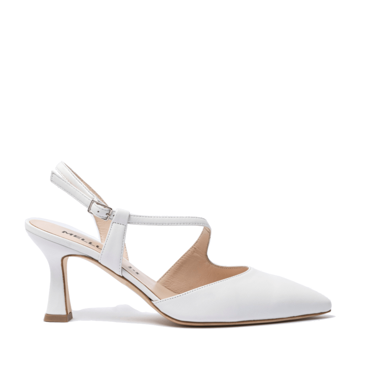 Slingback Melluso Cinturino Pelle Bianco Sposa - Melluso - Calzature Savorè