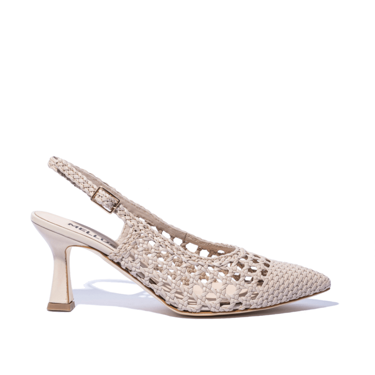 Slingback Melluso Pelle Traforato e Intreccio Bone - Melluso - Calzature Savorè