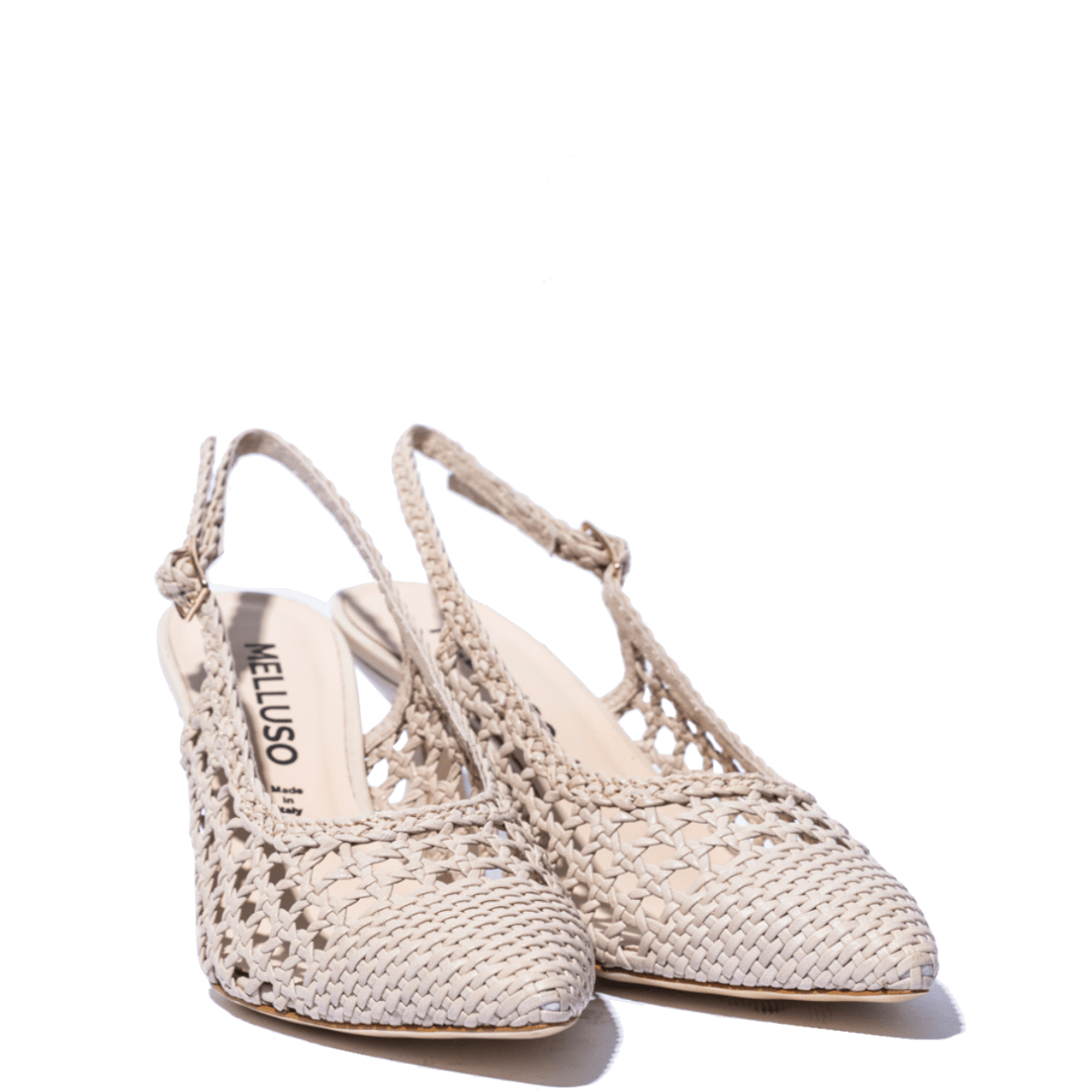 Slingback Melluso Pelle Traforato e Intreccio Bone - Melluso - Calzature Savorè