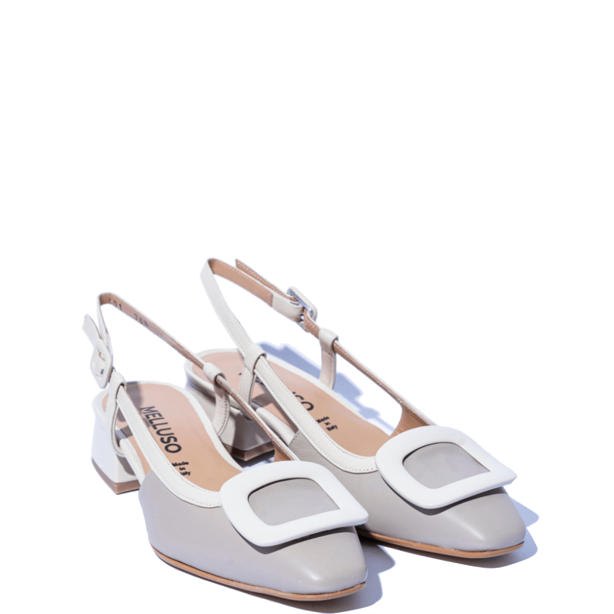 Slingback Melluso Vanessa Pelle Sabbia - Milk - Melluso - Calzature Savorè
