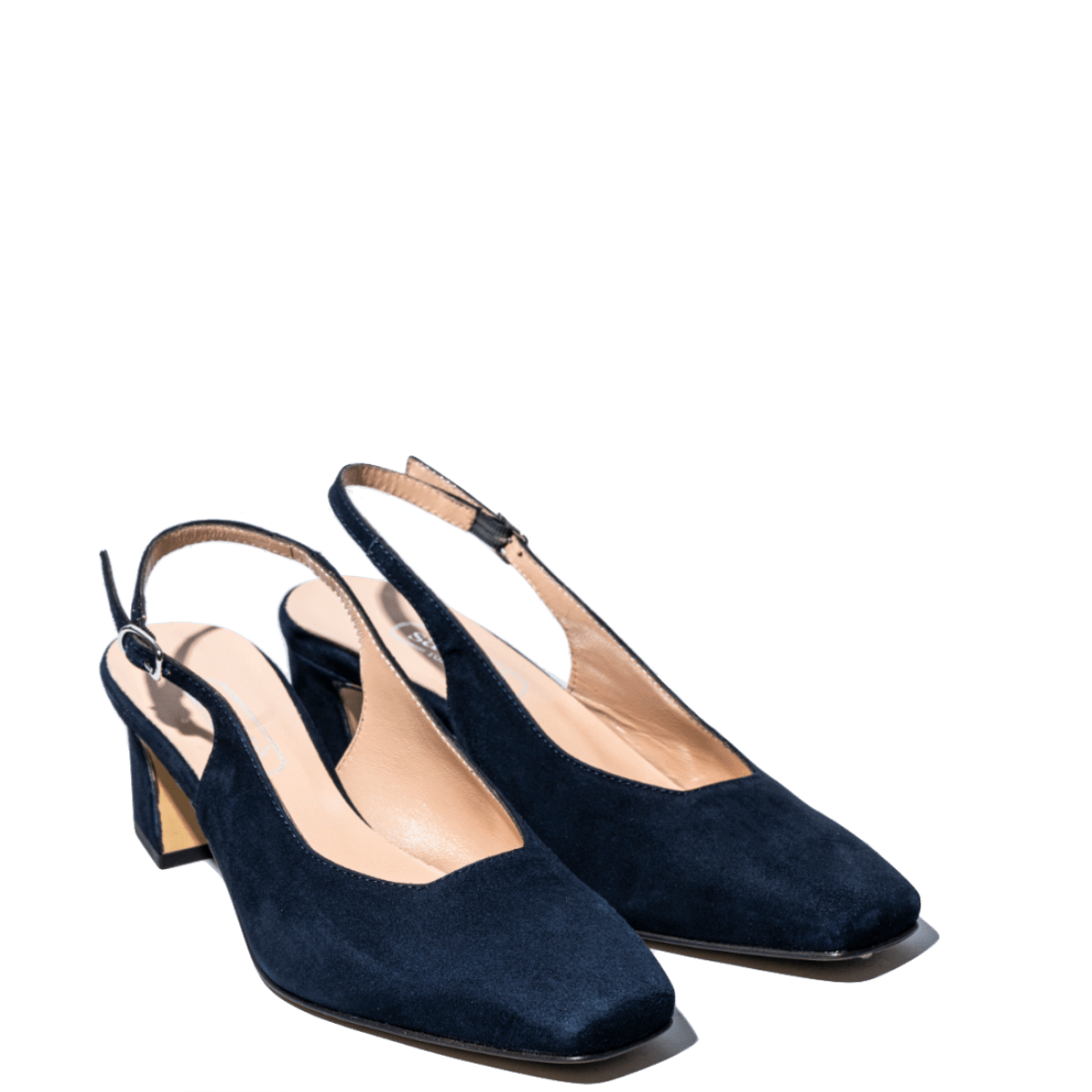 Slingback Savorè Punta Quadra Camoscio Blu - Savorè - Calzature Savorè