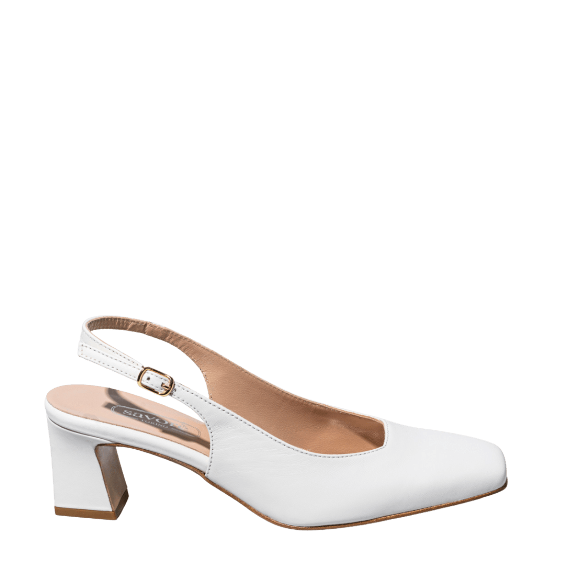 Slingback Savorè Punta Quadra Pelle Yogurt - Savorè - Calzature Savorè