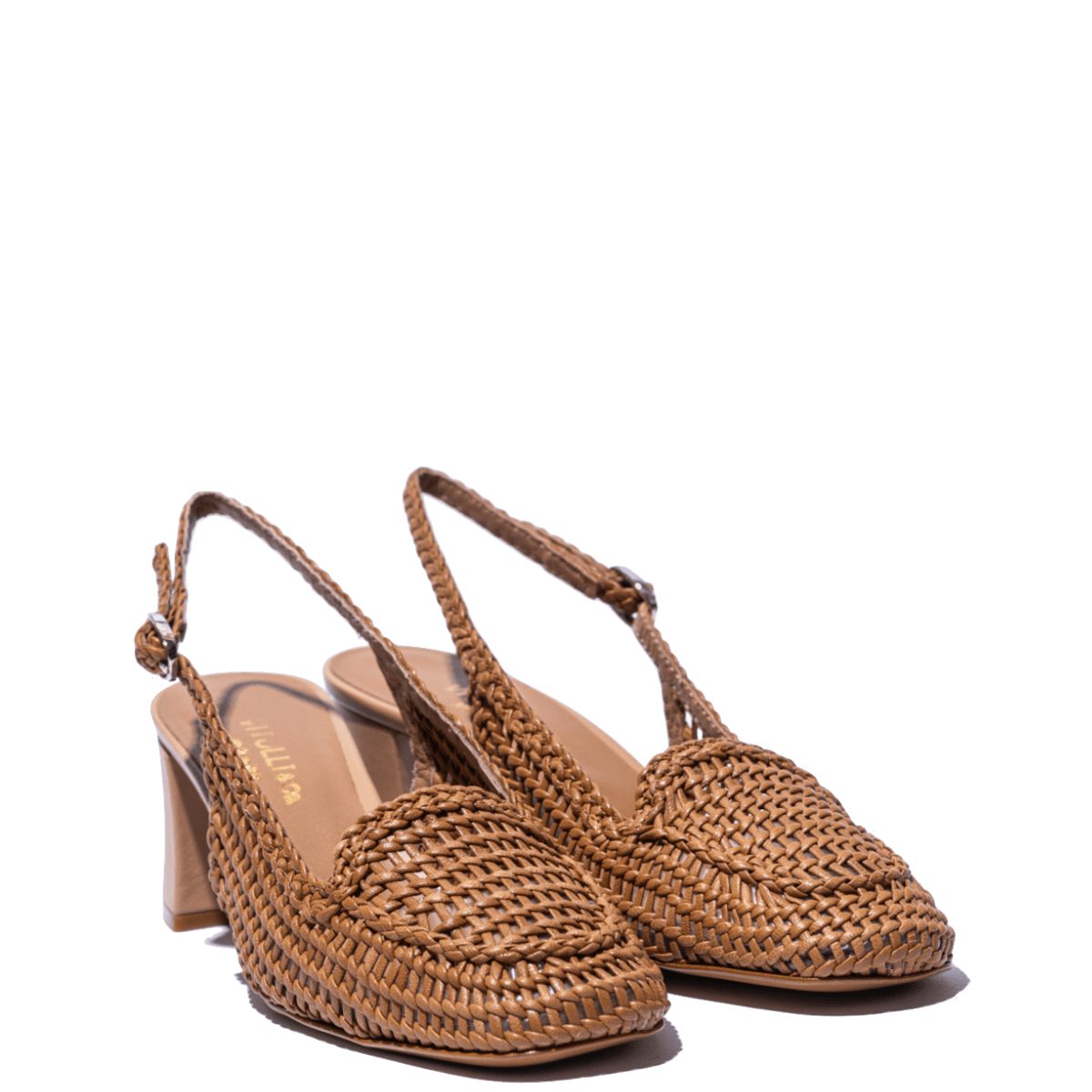 Slingback Vitulli & Co. Pelle Intreccio Cuoio - Vitulli & Co. - Calzature Savorè