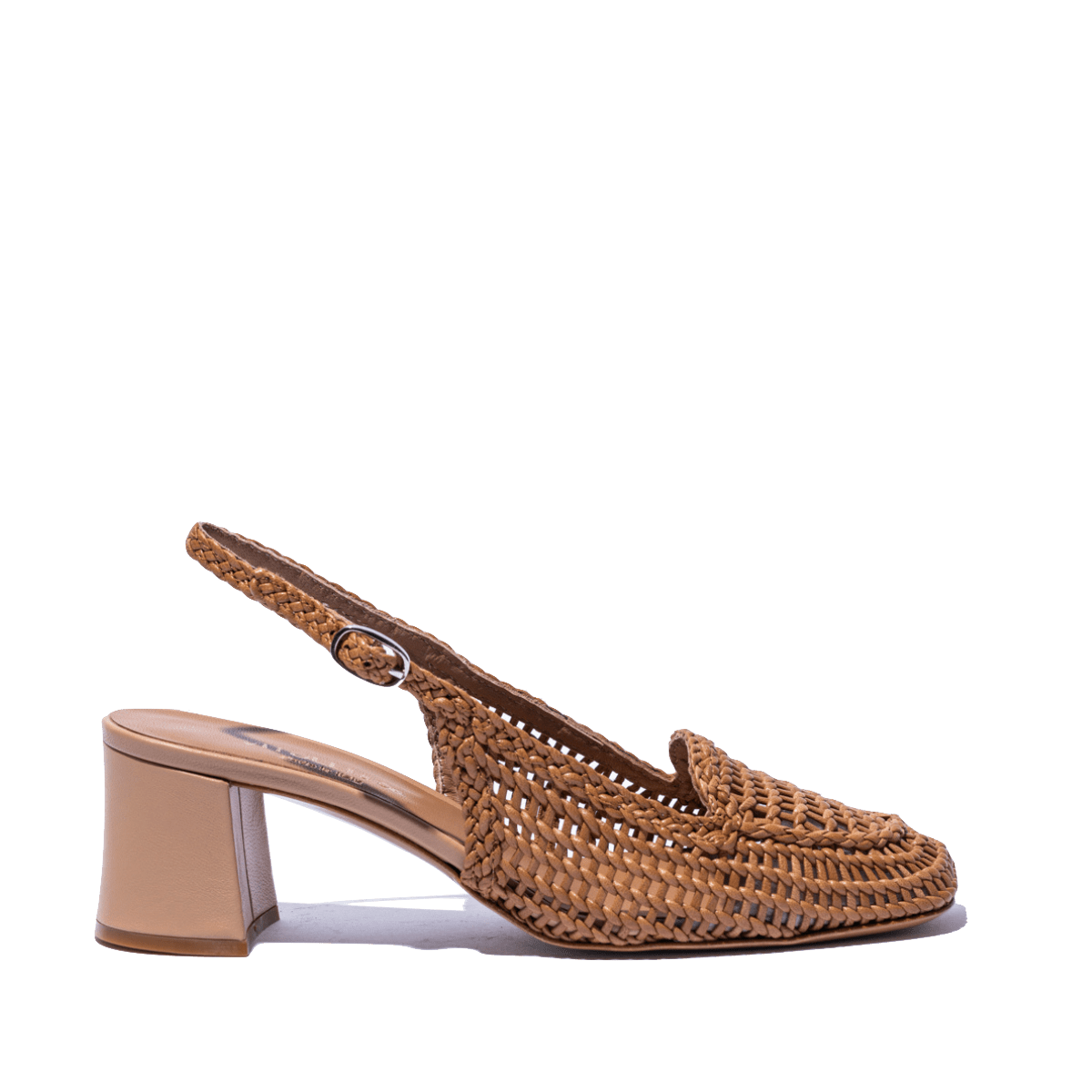 Slingback Vitulli & Co. Pelle Intreccio Cuoio - Vitulli & Co. - Calzature Savorè