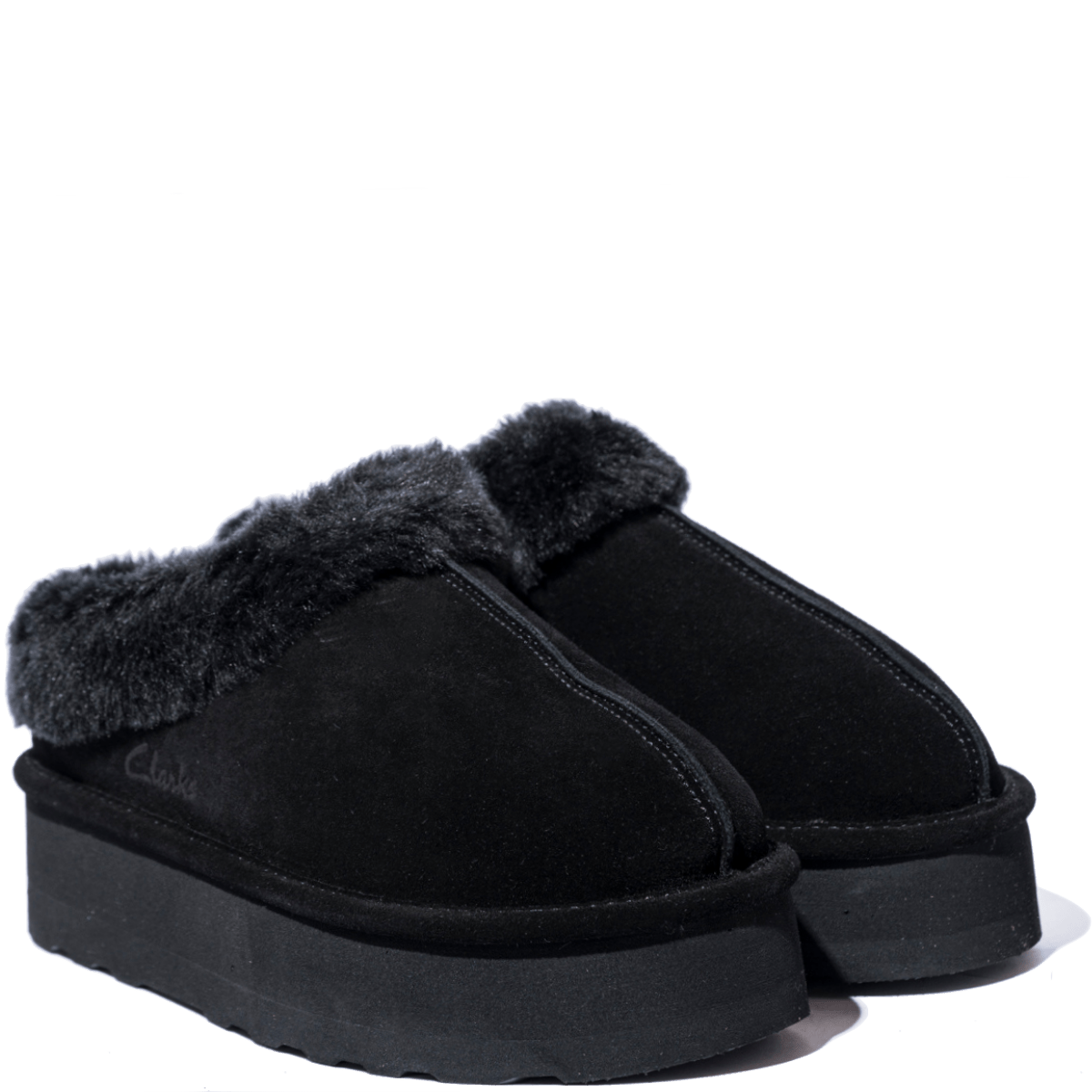 Slip - On Clark's Platform Camoscio Imbottito Nero - Clark's - Calzature Savorè