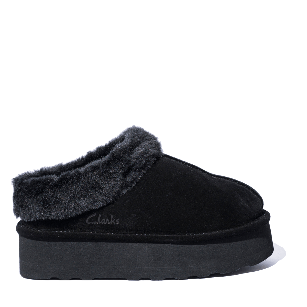 Slip - On Clark's Platform Camoscio Imbottito Nero - Clark's - Calzature Savorè