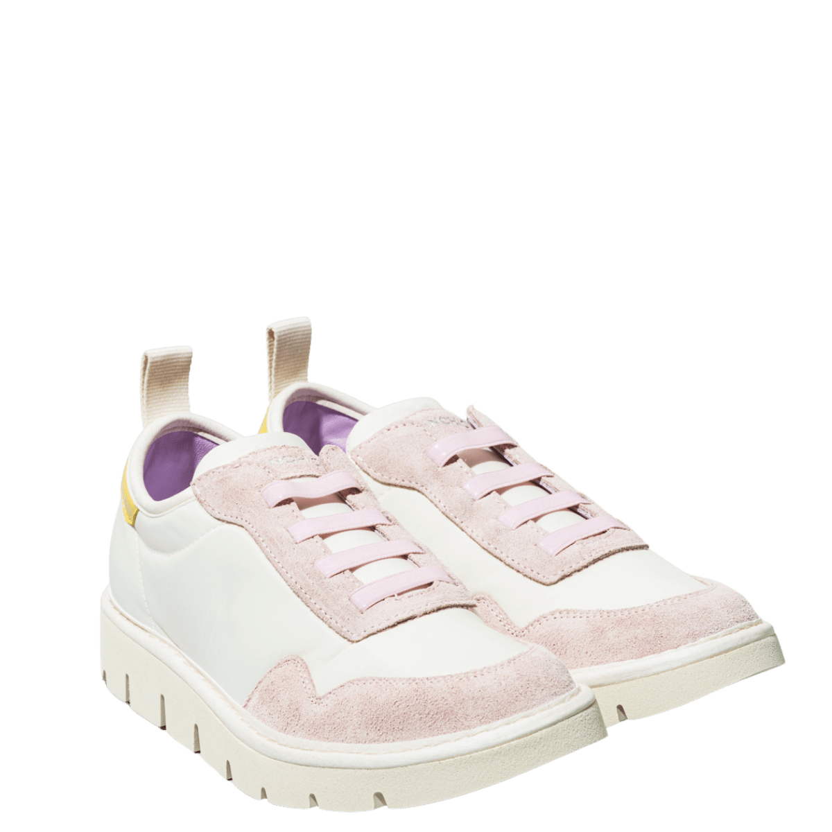 Slip-On Pànchic Nylon e Suede Fog-Powder Pink-Yellow - Pànchic - Calzature Savorè