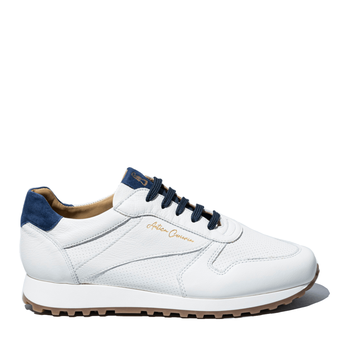 Sneaker Antica Cuoieria Pelle Vieste Punzonato Bianco - Antica Cuoieria - Calzature Savorè