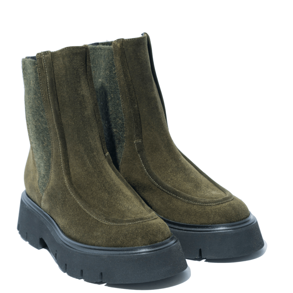 Stivaletto Beatles Luca Grossi Camoscio Sensory Deep Forest Elastici Lana Cotta - Luca Grossi - Calzature Savorè