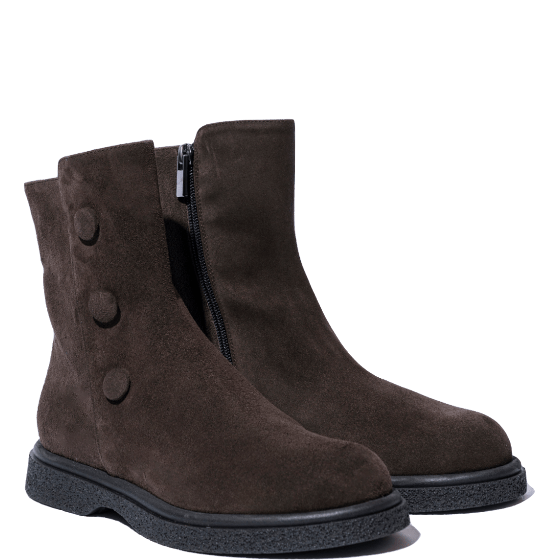 Stivaletto La Sellerie Bottoni Camoscio Caffè - La Sellerie - Calzature Savorè