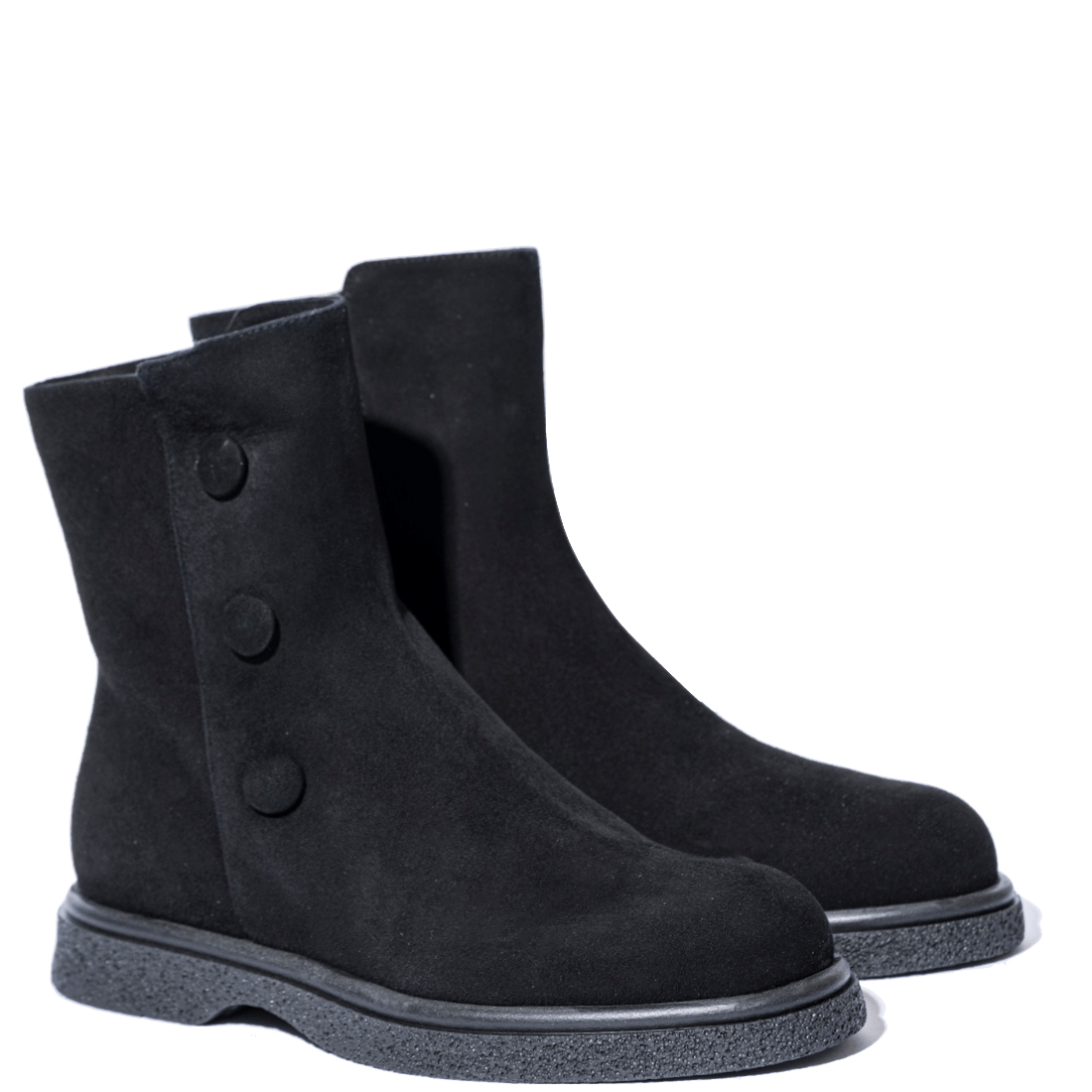 Stivaletto La Sellerie Bottoni Camoscio Nero - La Sellerie - Calzature Savorè