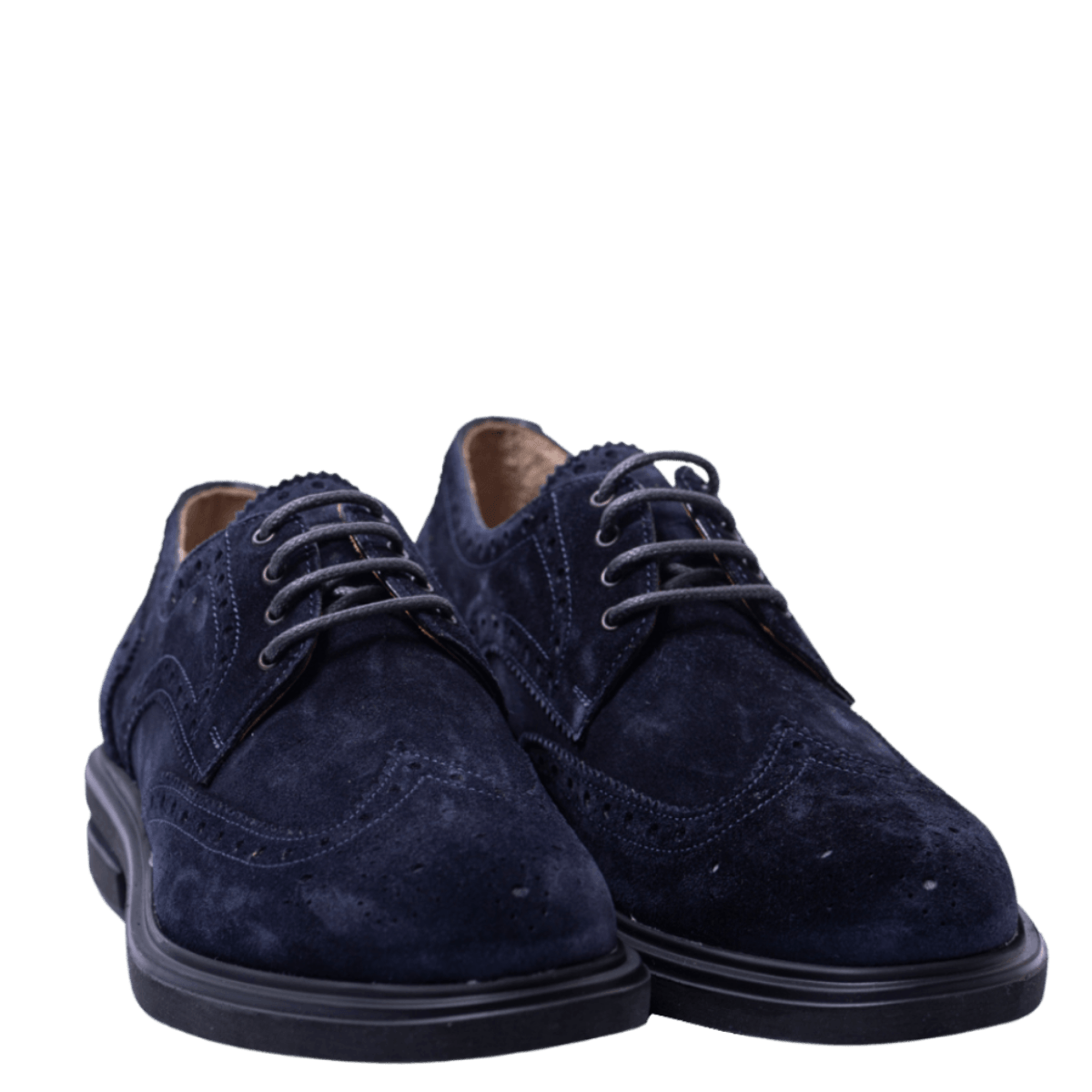 Allacciata Brecos Coda Di Rondine Camoscio Blu Fondo Gomma - Brecos - Calzature Savorè