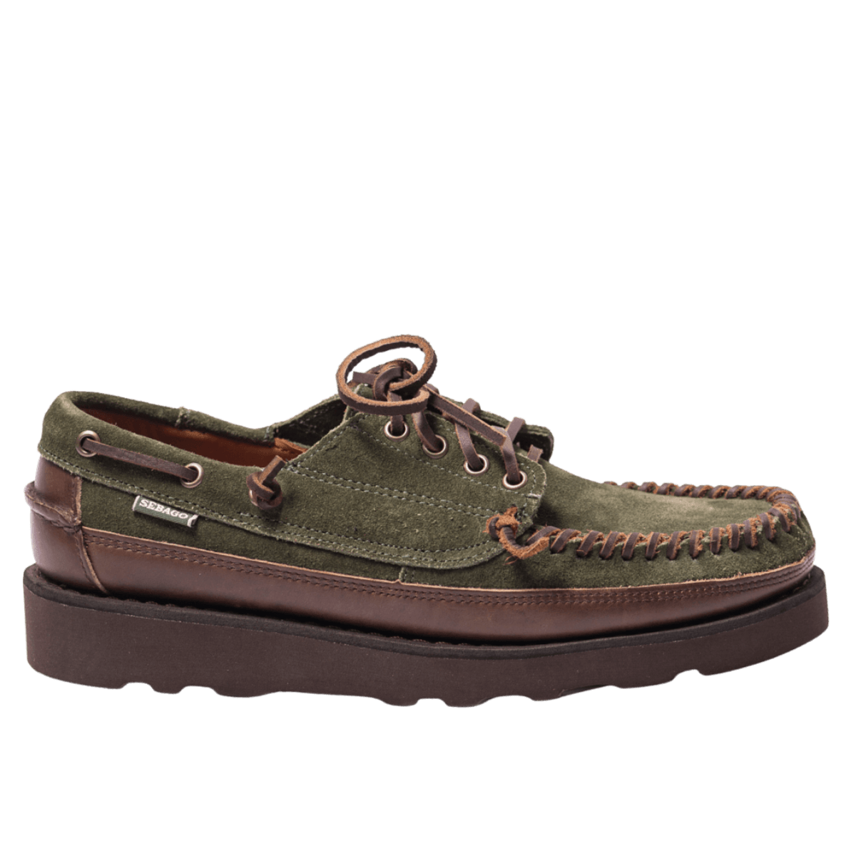 Allacciata Sebago Keuka Lea Canoe Moc Dark Brown Dark Military - Sebago - Calzature Savorè