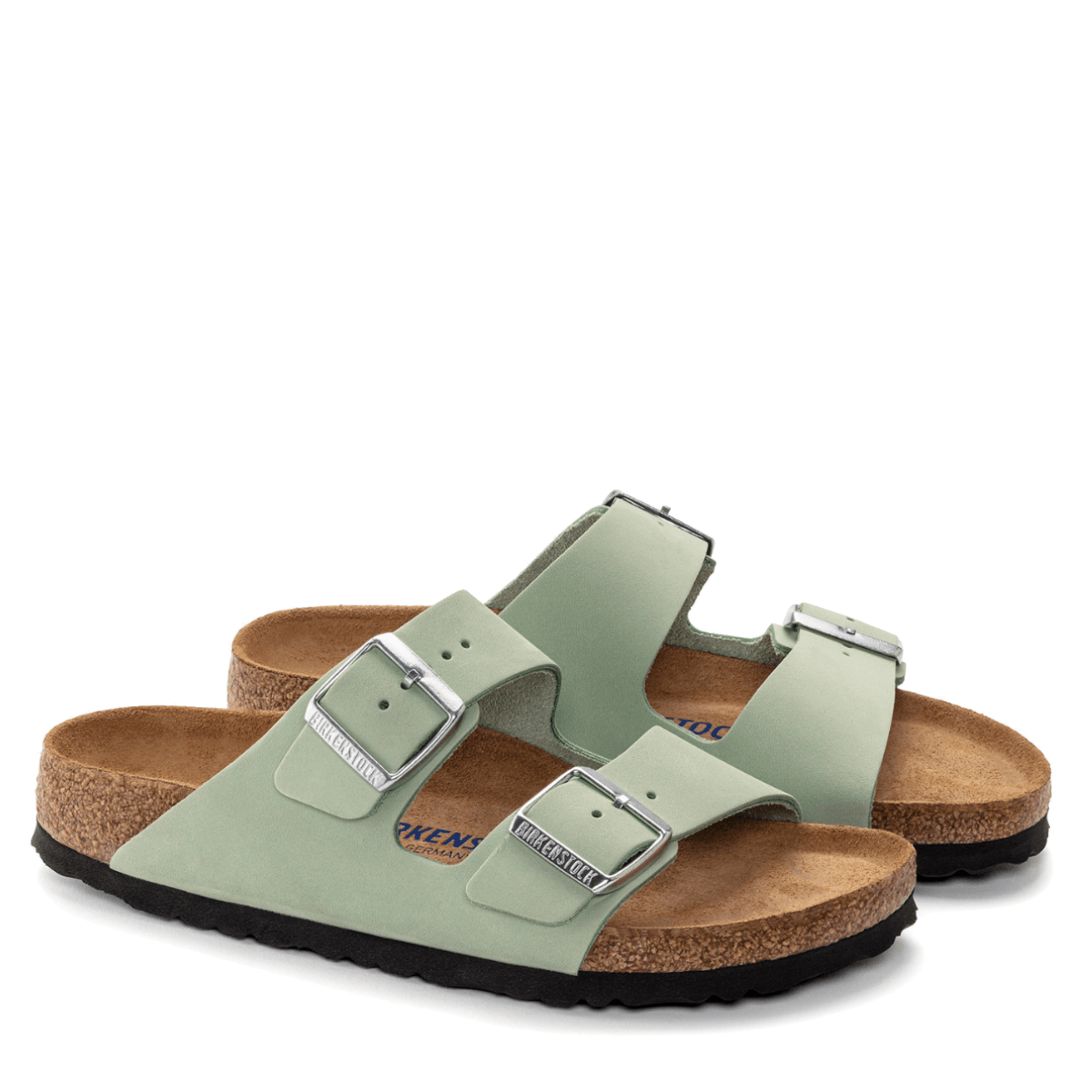 Ciabattina Birkenstock Arizona Pelle Nabuck Matcha Soft - Birkenstock - Calzature Savorè
