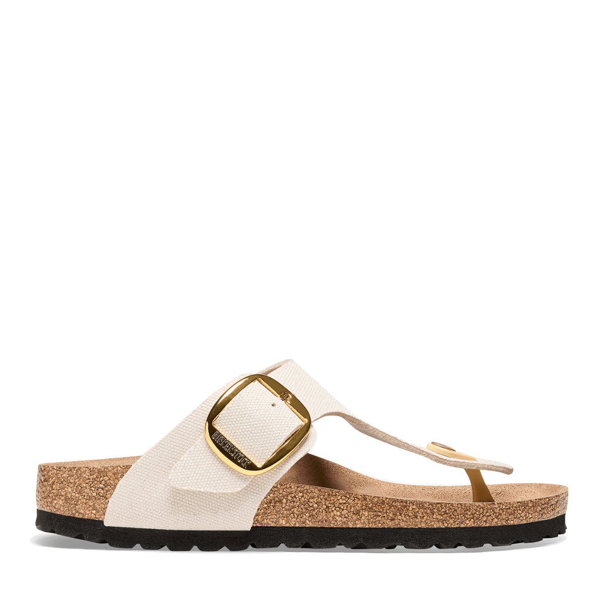 Ciabattina Infradito Birkenstock Gizeh Big Buckle Vegan Canvas Eggshell - Birkenstock - Calzature Savorè