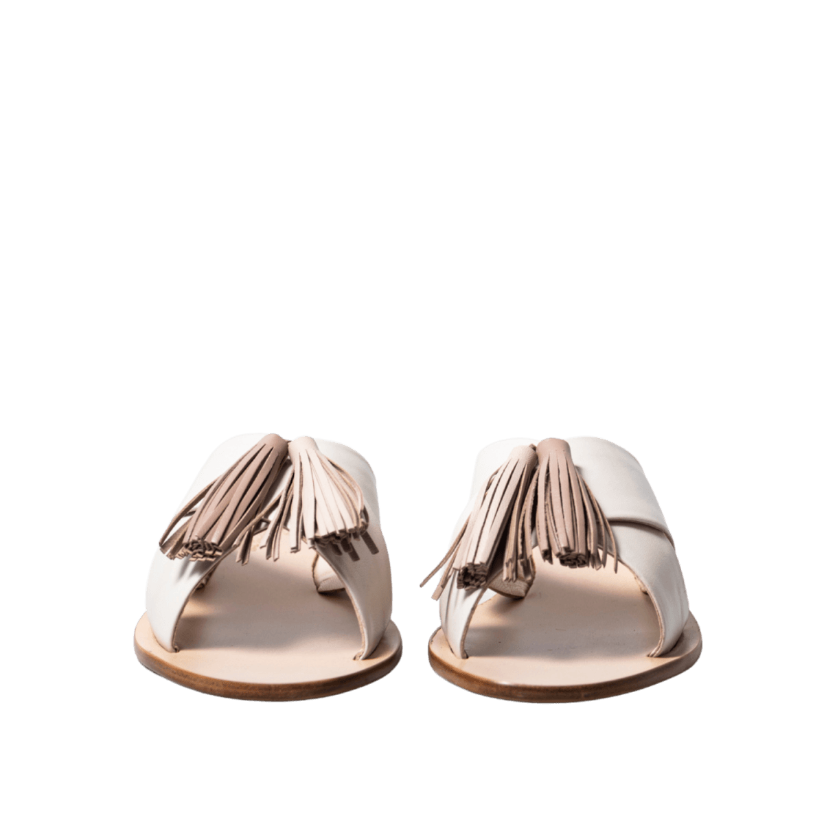 Ciabattina Paolo Ferrara Pelle Milk/Taupe Nappine - Paolo Ferrara - Calzature Savorè