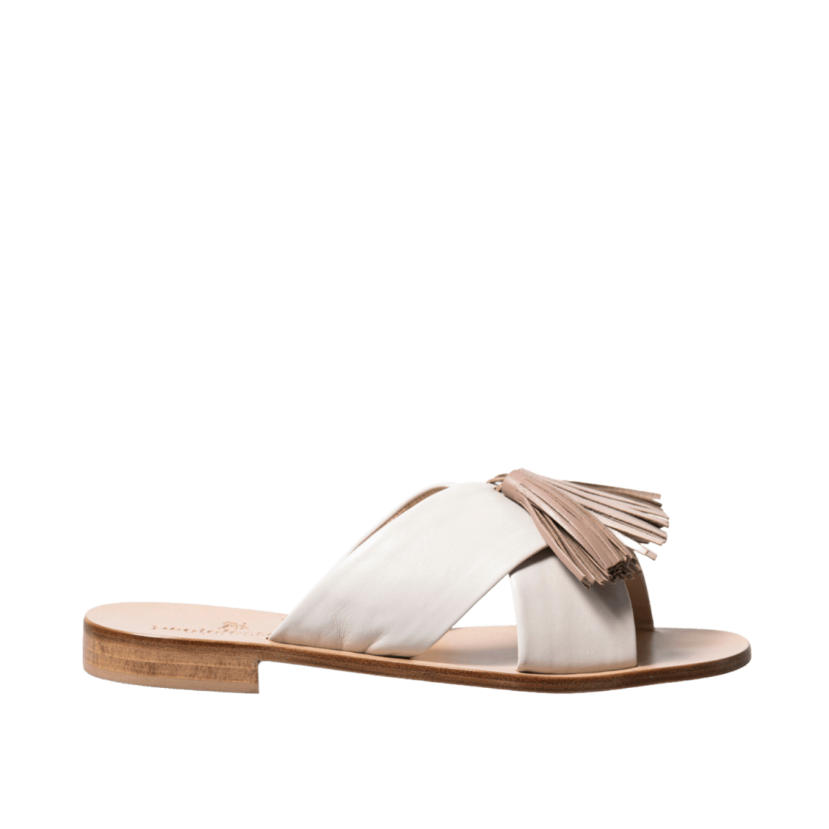 Ciabattina Paolo Ferrara Pelle Milk/Taupe Nappine - Paolo Ferrara - Calzature Savorè