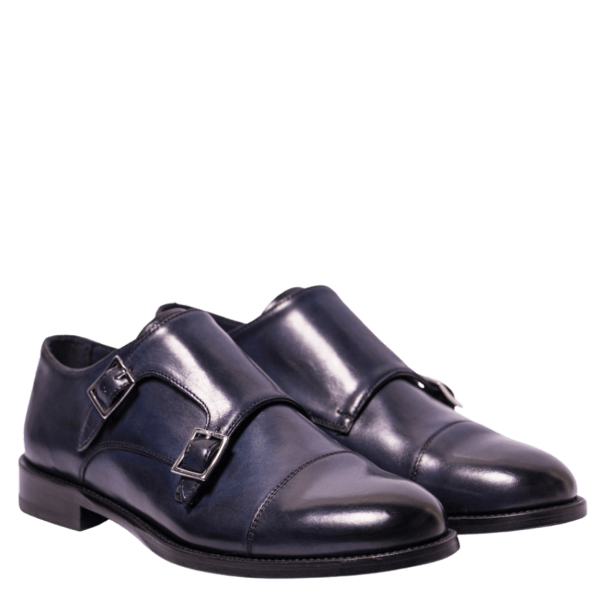 Classica Doppia Fibbia Brecos Cortina Vitello Blu - Brecos - Calzature Savorè