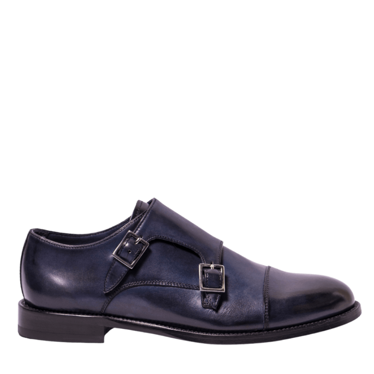 Classica Doppia Fibbia Brecos Cortina Vitello Blu - Brecos - Calzature Savorè
