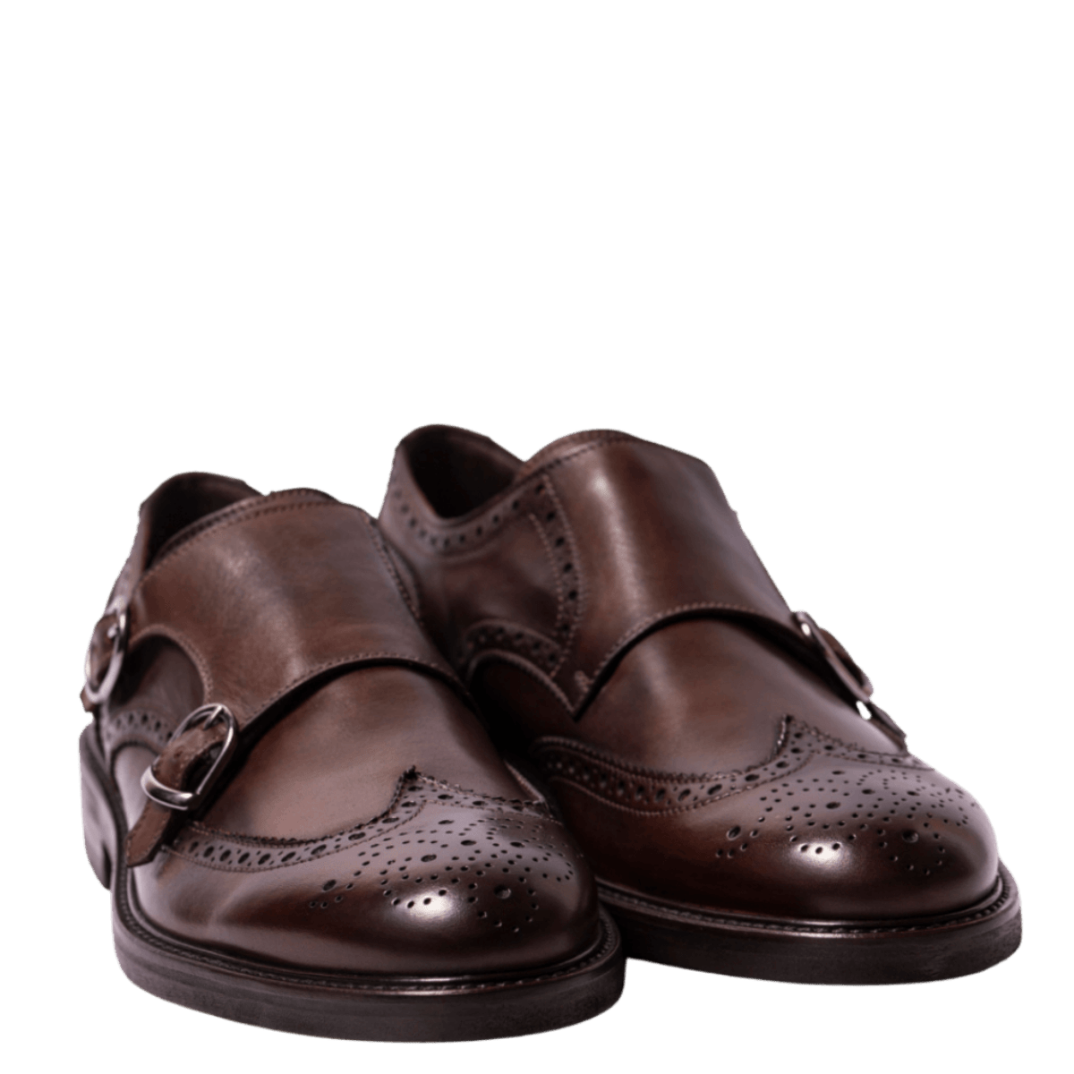 Classica Doppia Fibbia Jerold Wilton Coda Di Rondine Pelle Marrone Fondo Gomma - Jerold Wilton - Calzature Savorè