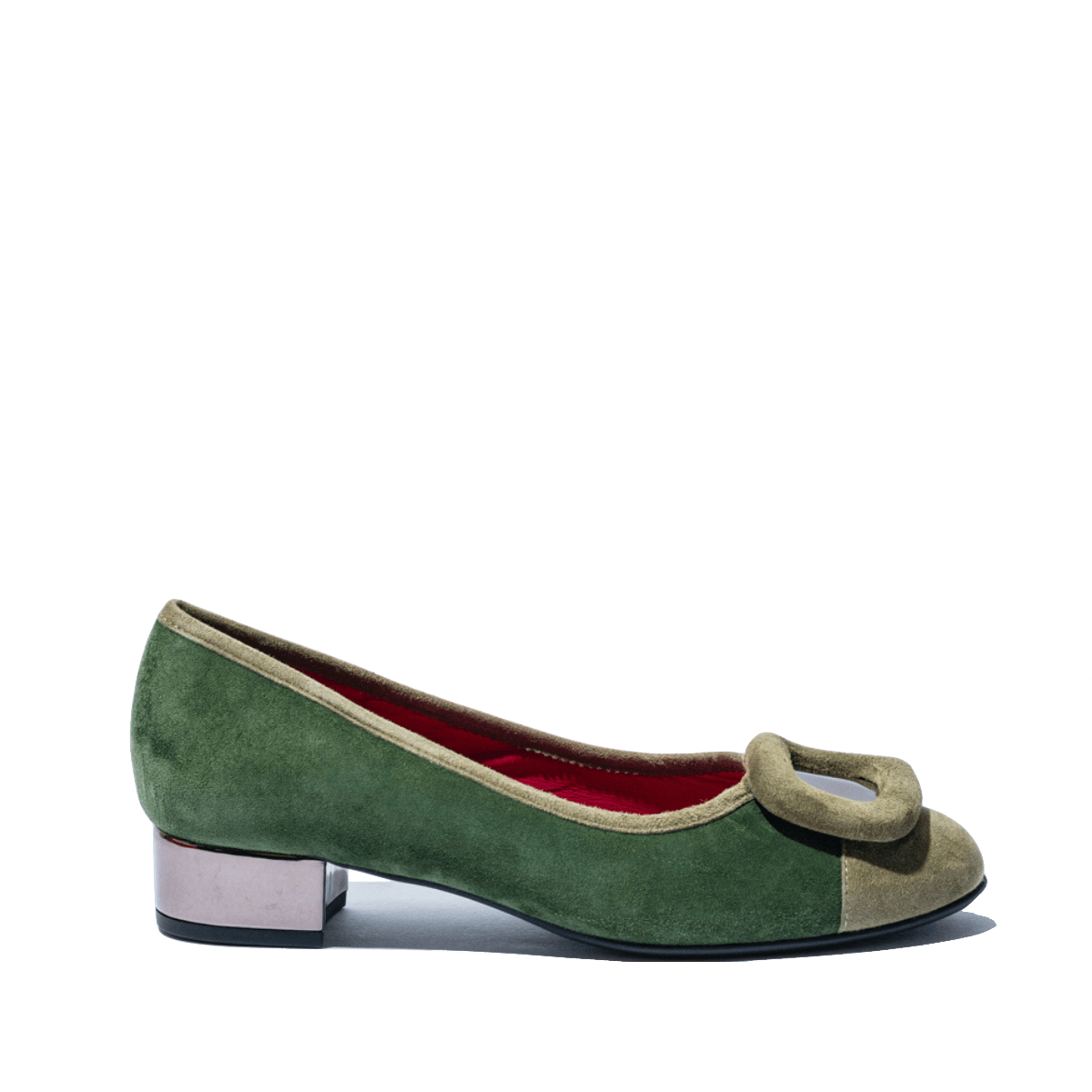 Décolleté Le Babe Fibbia Camoscio Verde - Le Babe - Calzature Savorè