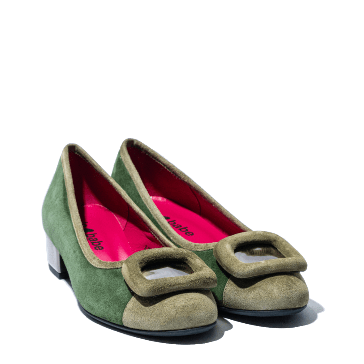 Décolleté Le Babe Fibbia Camoscio Verde - Le Babe - Calzature Savorè