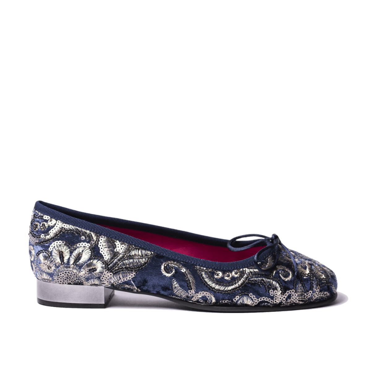 Décolleté Le Babe Flower Navy Ricamo Oro - Le Babe - Calzature Savorè