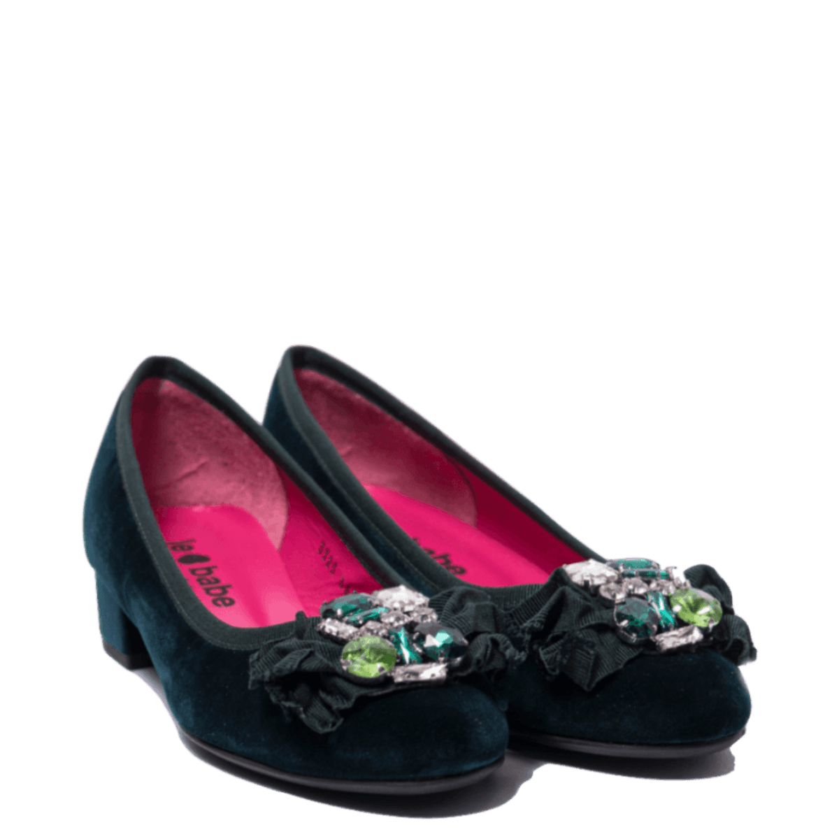 Decollete Le Babe Gioiello Velluto Pino