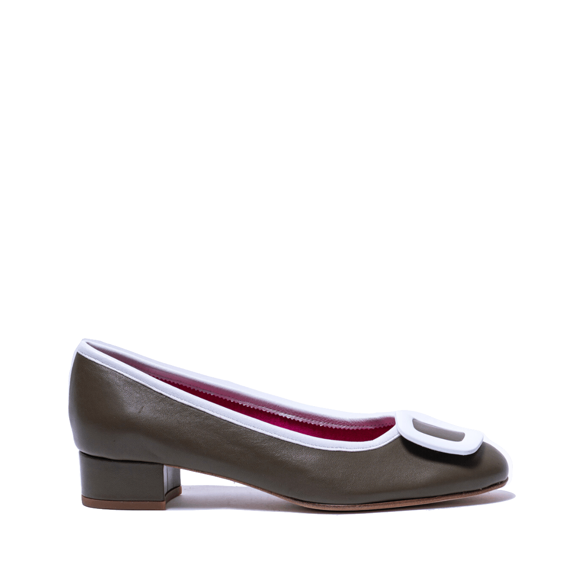 Décolleté Le Babe Nappa Kaki-Bianco - Le Babe - Calzature Savorè