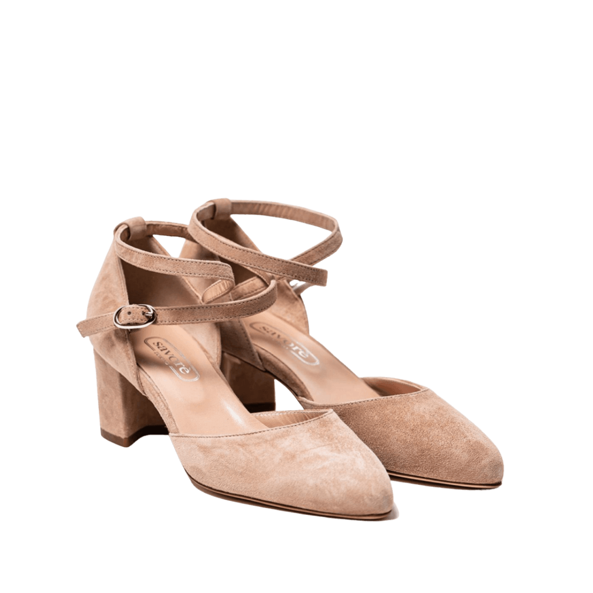Décolleté Savorè Cinturino Incrocio Camoscio Nude - Savorè - Calzature Savorè