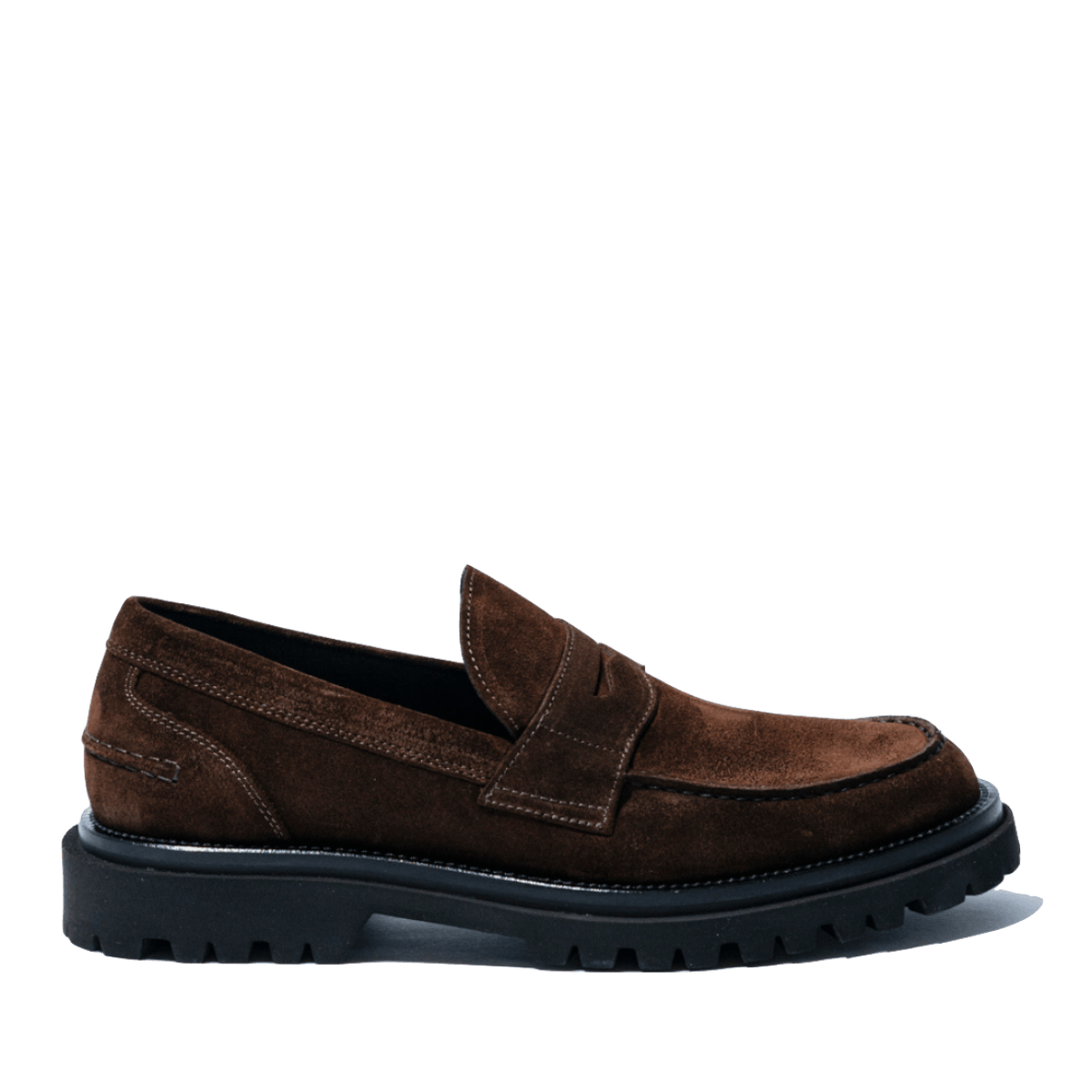 Mocassino Antica Cuoieria Camoscio Cortina Ingrassato Chocolate - Antica Cuoieria - Calzature Savorè