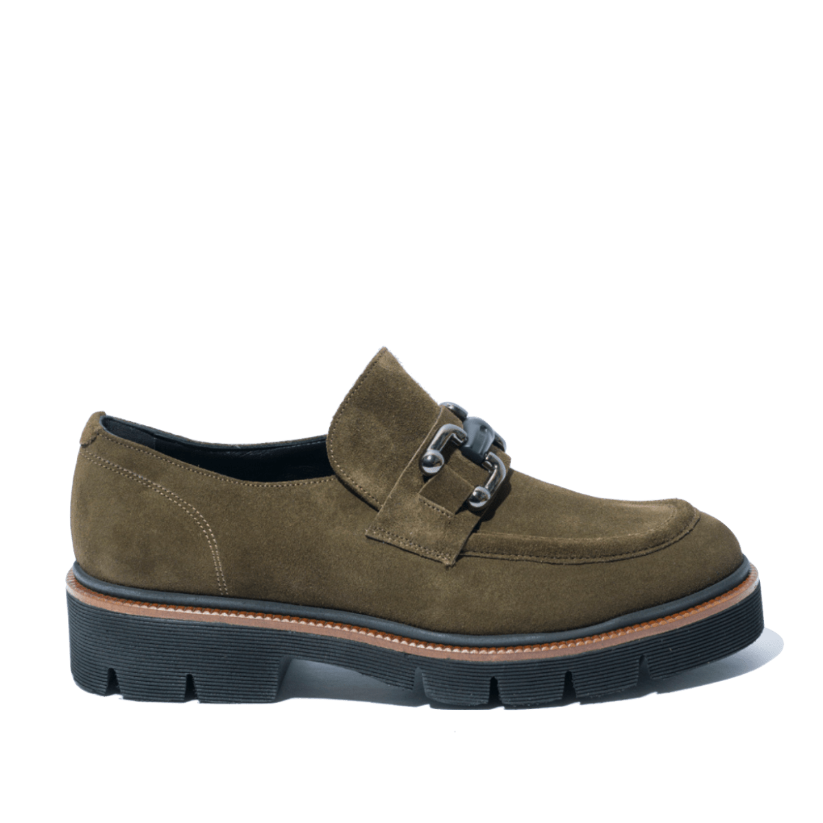 Mocassino Le Gazzelle Fibbia Camoscio Oliva - Le Gazzelle - Calzature Savorè