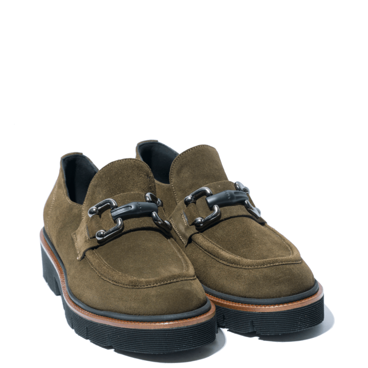 Mocassino Le Gazzelle Fibbia Camoscio Oliva