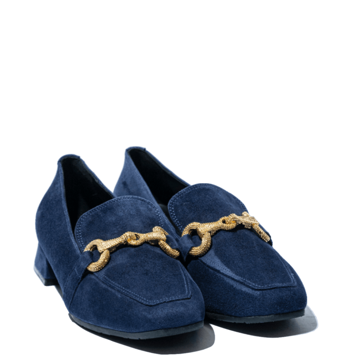 Mocassino Le Gazzelle Morsetto Dorato Camoscio Blu Abiss - Le Gazzelle - Calzature Savorè