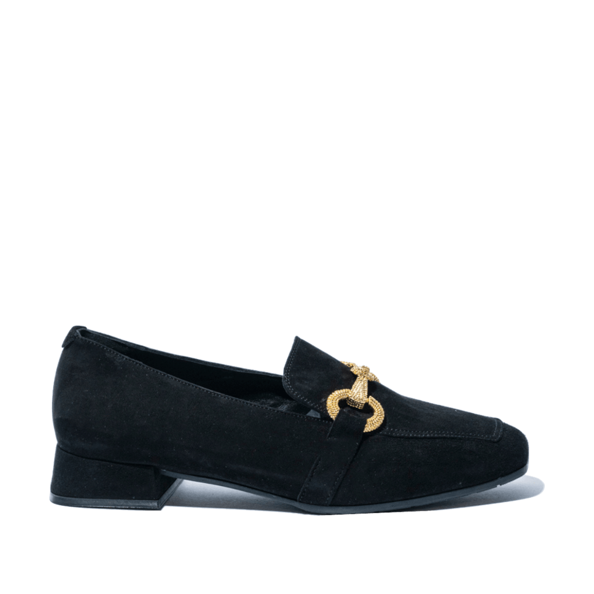 Mocassino Le Gazzelle Morsetto Dorato Camoscio Nero - Le Gazzelle - Calzature Savorè