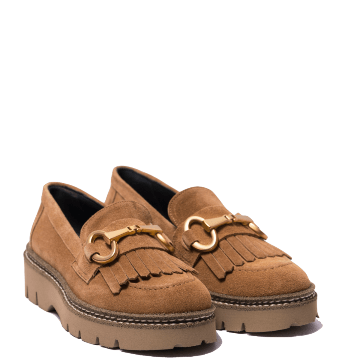 Mocassino Le Gazzelle Morsetto e Frangia Camoscio Cognac - Le Gazzelle - Calzature Savorè