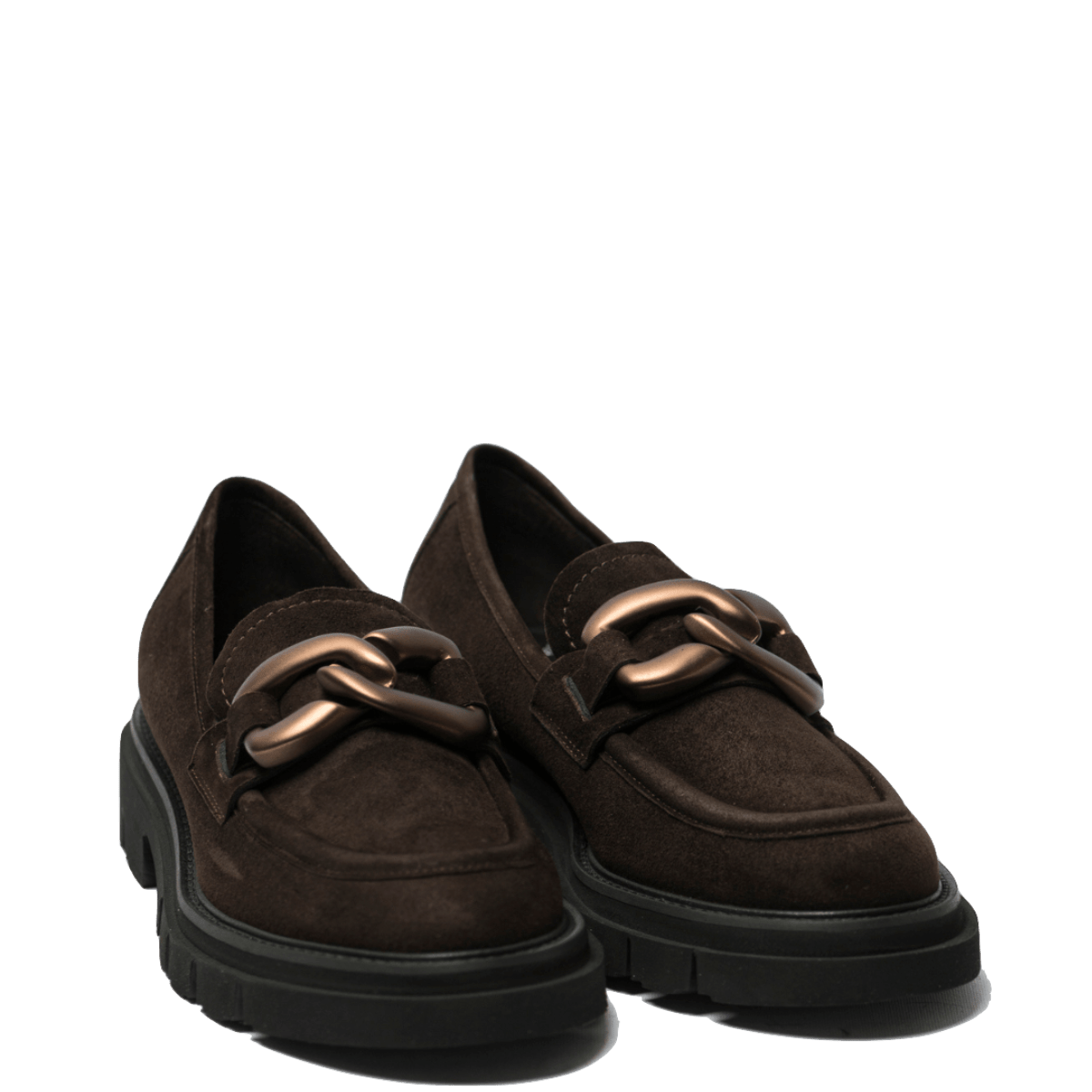 Mocassino Luca Grossi Catena Bronzo Camoscio Testa Di Moro - Luca Grossi - Calzature Savorè