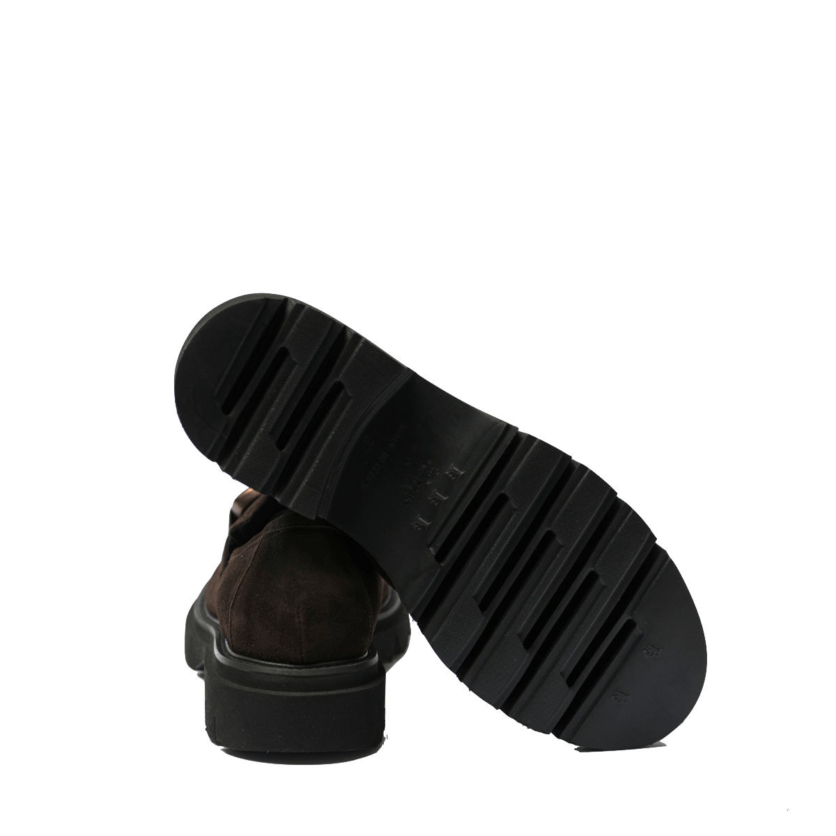 Mocassino Luca Grossi Catena Bronzo Camoscio Testa Di Moro - Luca Grossi - Calzature Savorè