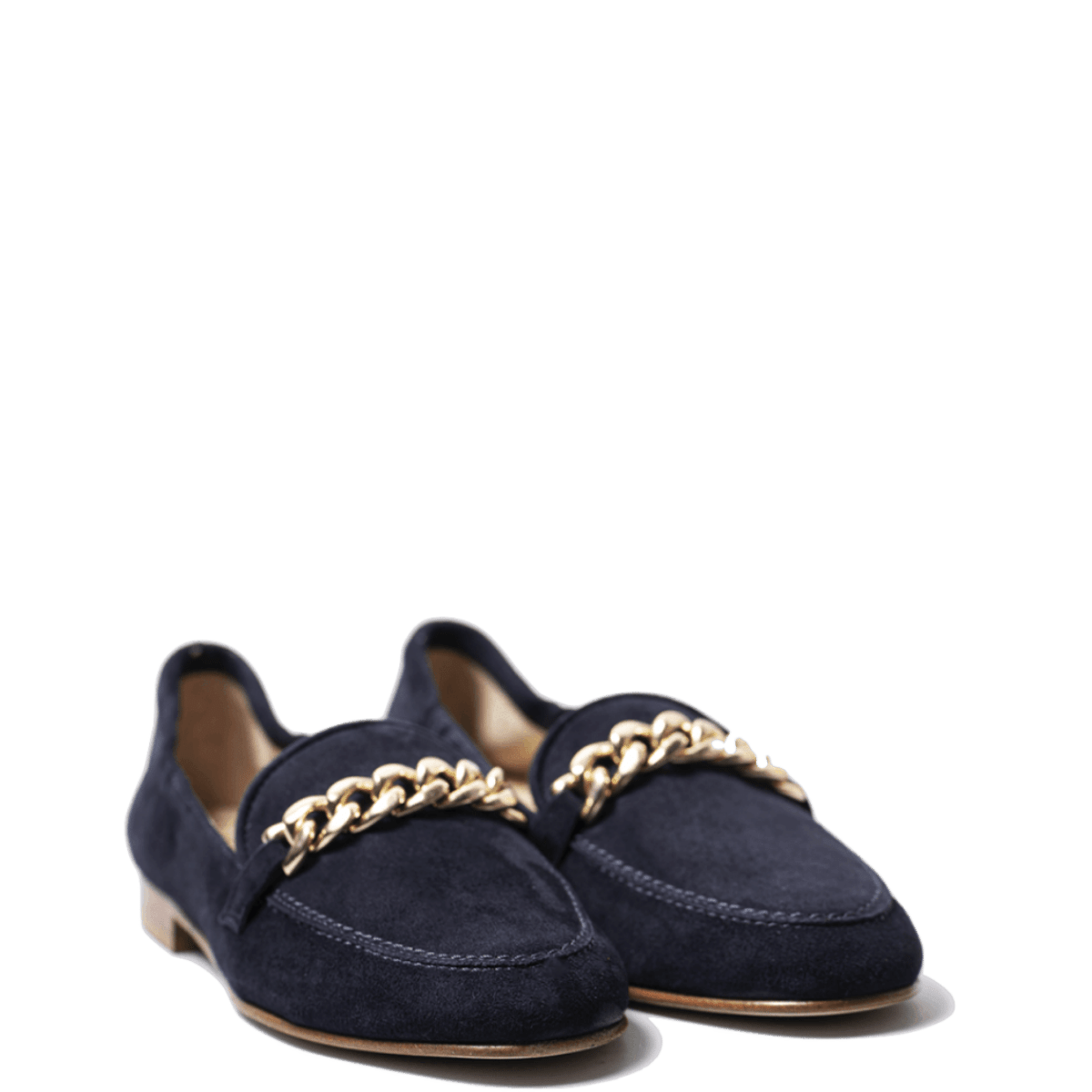 Mocassino Luca Grossi Catena Platino Camoscio Blu - Luca Grossi - Calzature Savorè