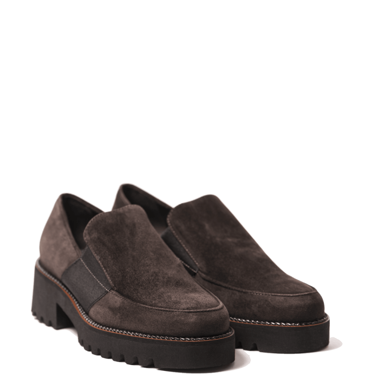 Mocassino Luca Grossi Elastici Camoscio Testa Di Moro - Luca Grossi - Calzature Savorè