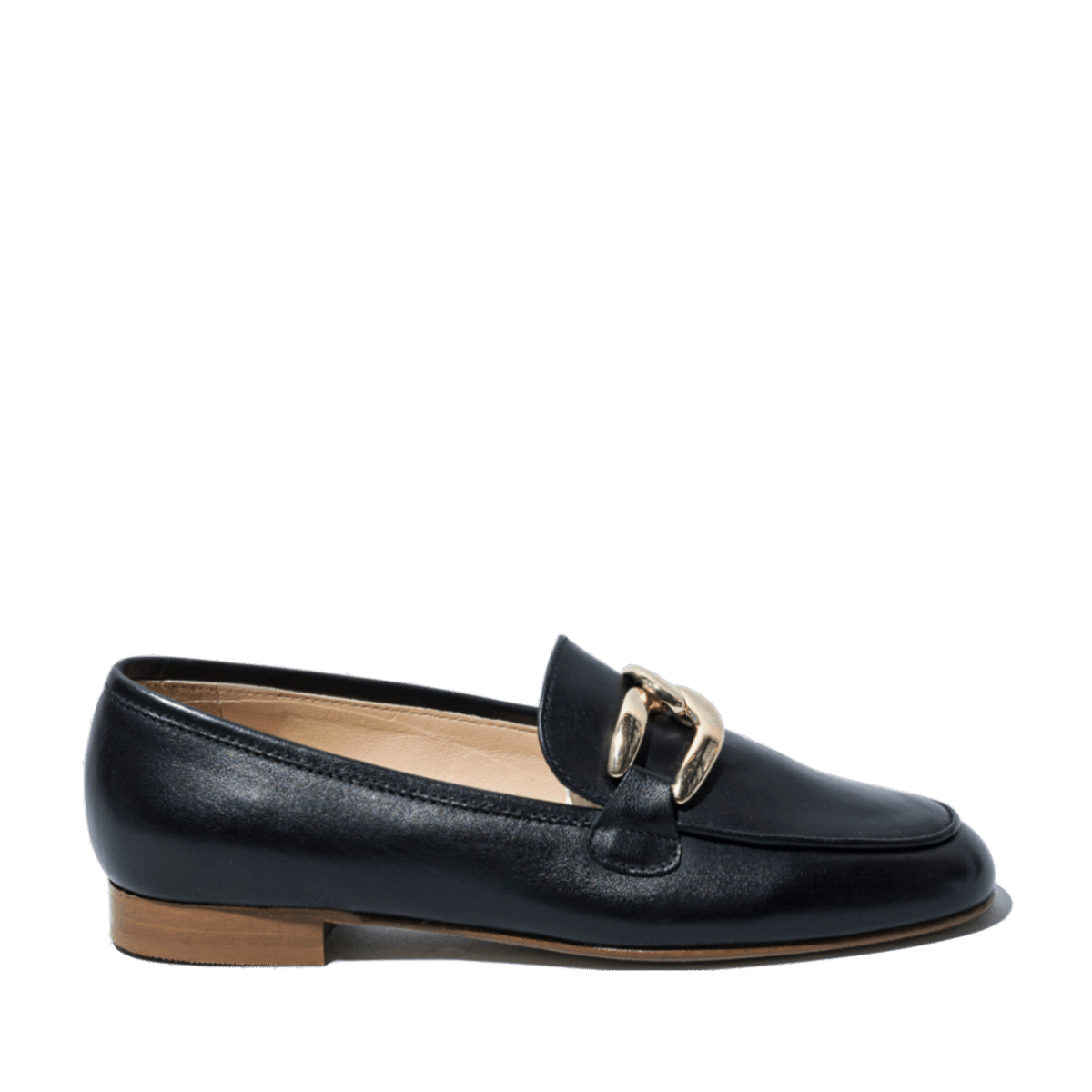 Mocassino Luca Grossi Fibbia Oro Pelle Nero - Luca Grossi - Calzature Savorè
