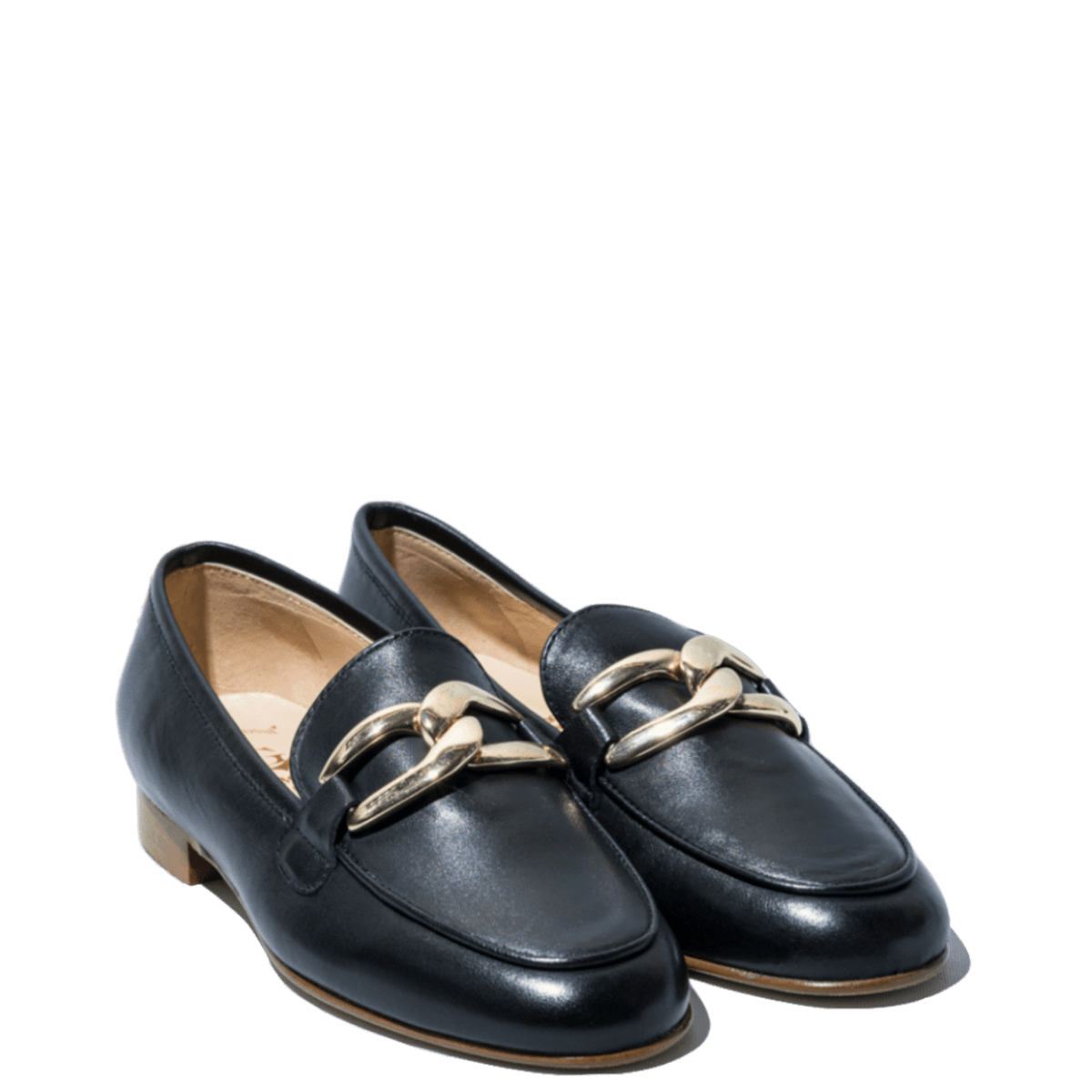 Mocassino Luca Grossi Fibbia Oro Pelle Nero - Luca Grossi - Calzature Savorè