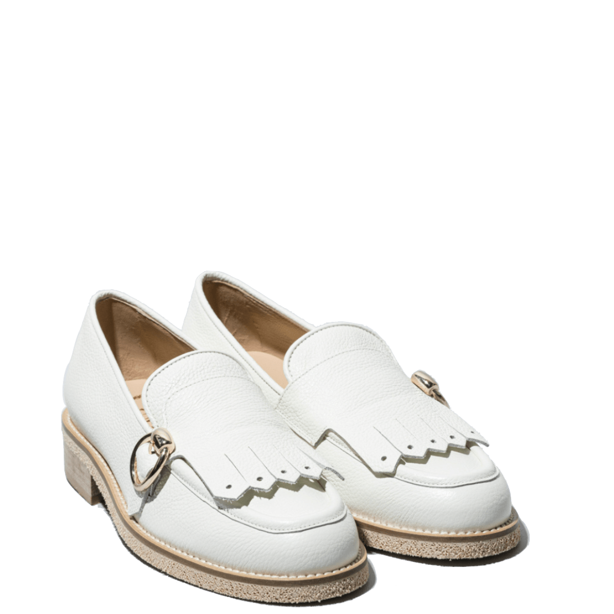 Mocassino Luca Grossi Frangia e Fibbia Pelle Willer Latte - Luca Grossi - Calzature Savorè