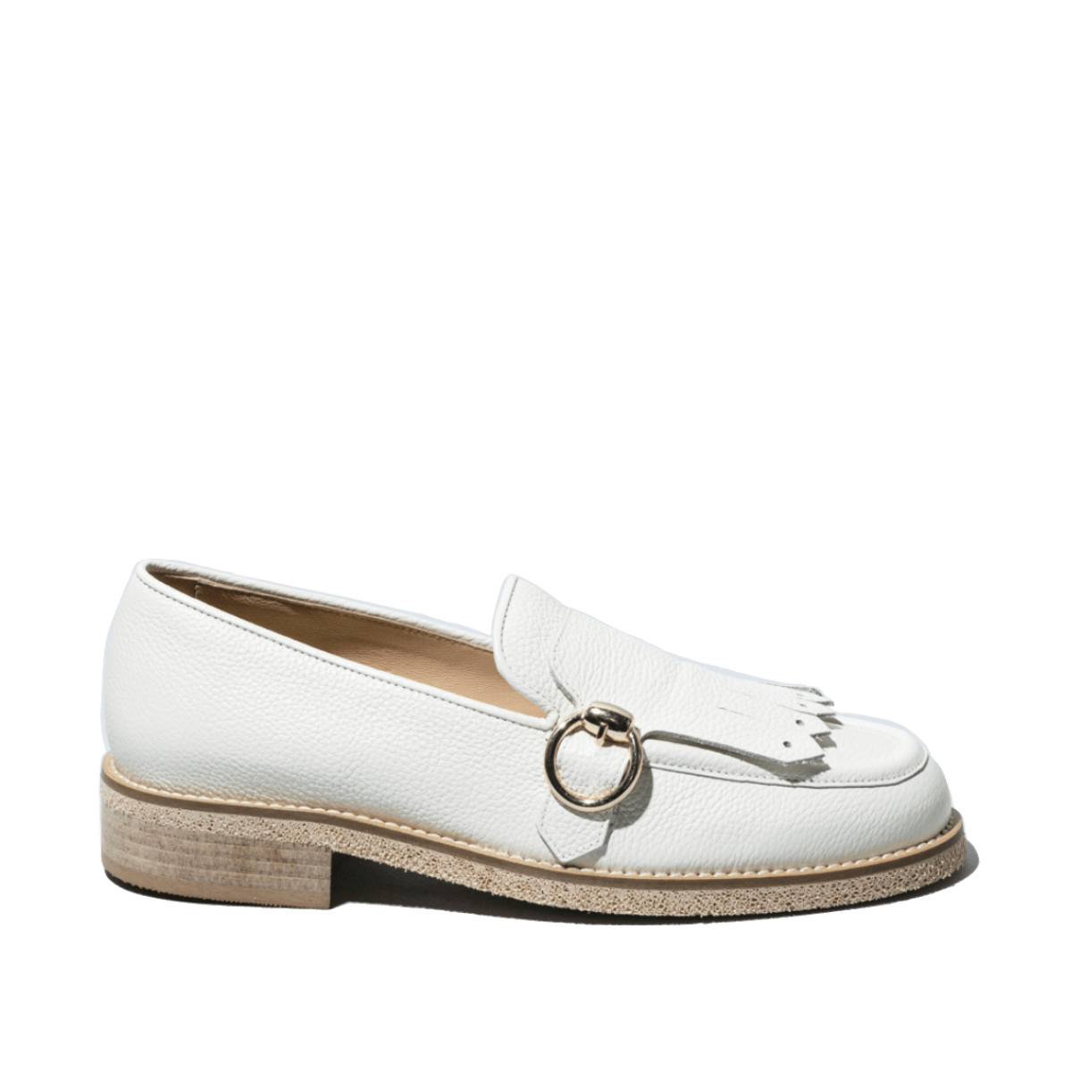 Mocassino Luca Grossi Frangia e Fibbia Pelle Willer Latte - Luca Grossi - Calzature Savorè