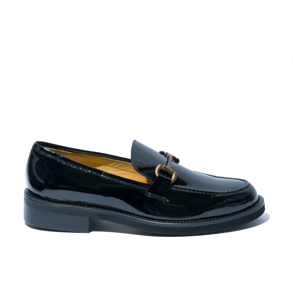 Mocassino Luca Grossi Morsetto Bronzo Vernice Nero - Luca Grossi - Calzature Savorè