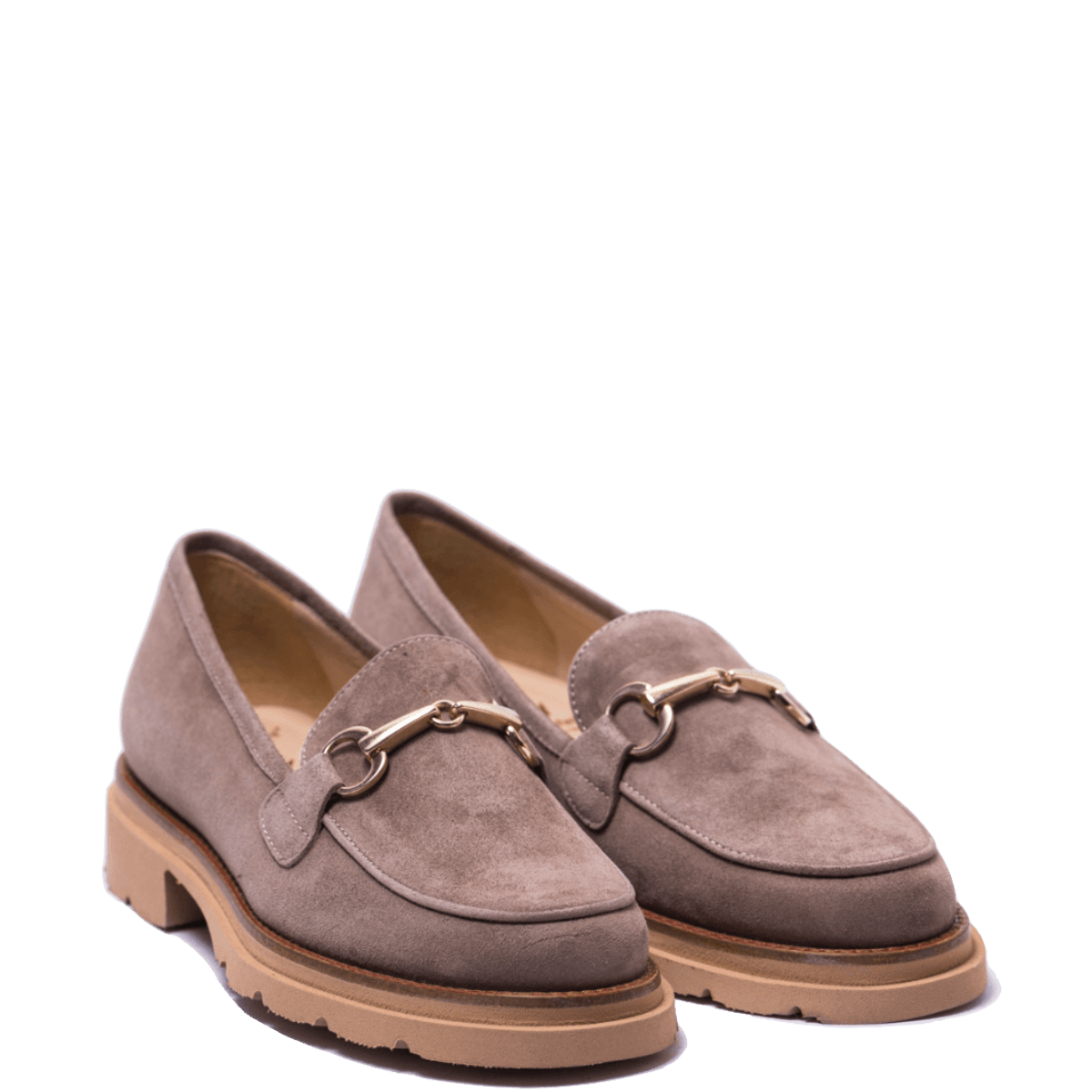 Mocassino Luca Grossi Morsetto Dorato Camoscio Acero - Luca Grossi - Calzature Savorè